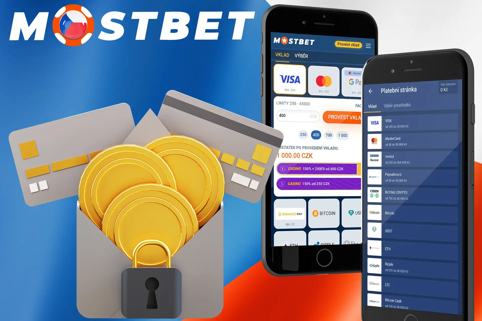 uložit peníze prostřednictvím aplikace Mostbet