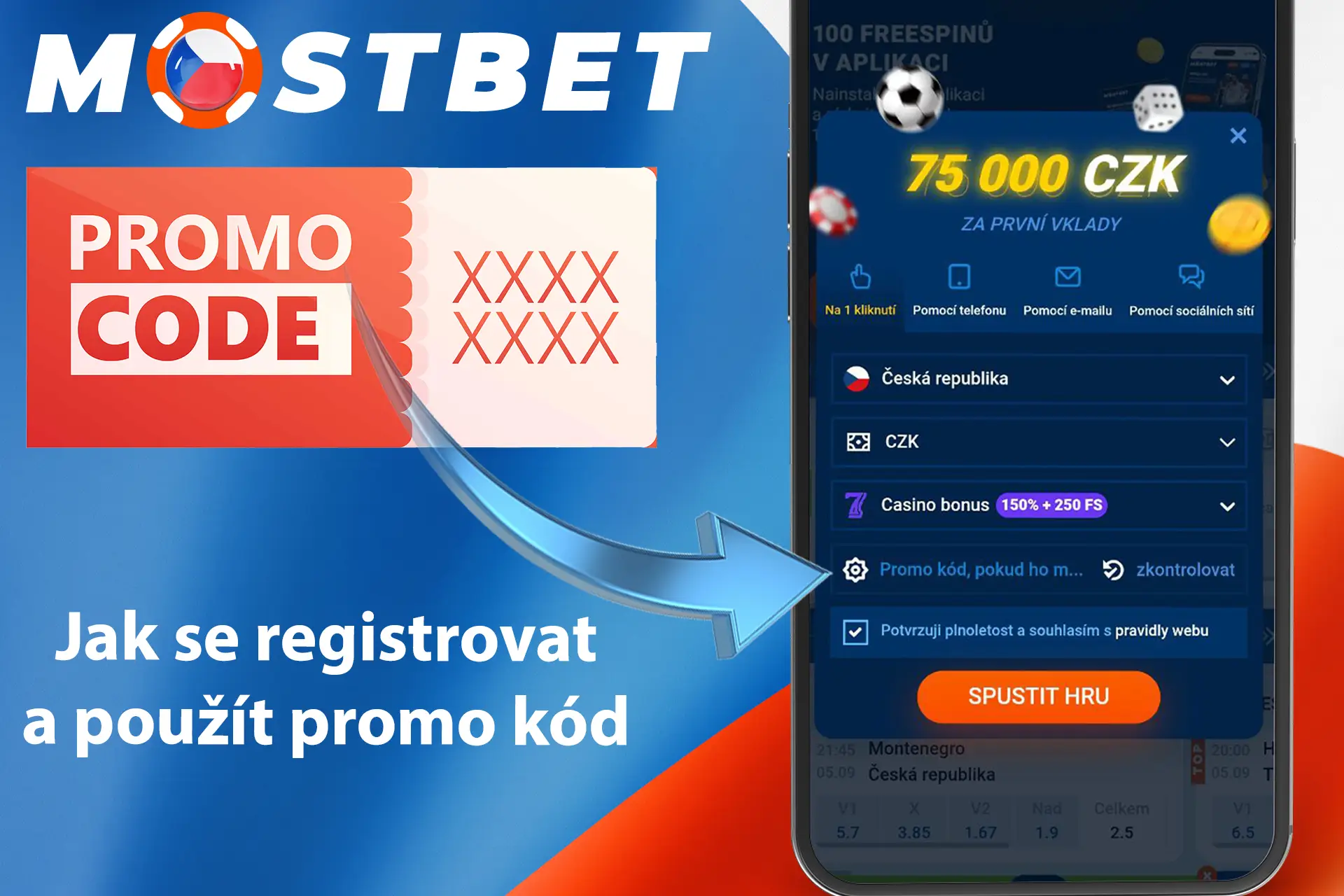 Zaregistrujte se a zadejte promo kód