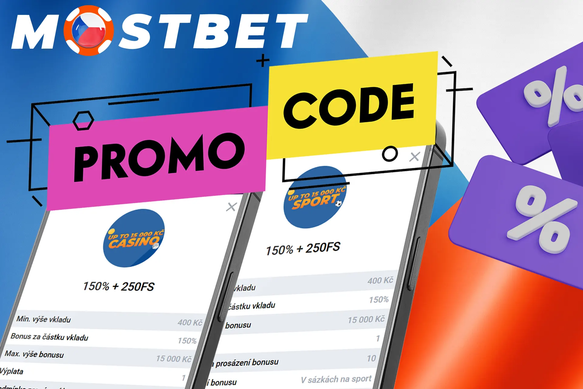 Využijte dva skvělé bonusy pomocí promo kódu Mostbet